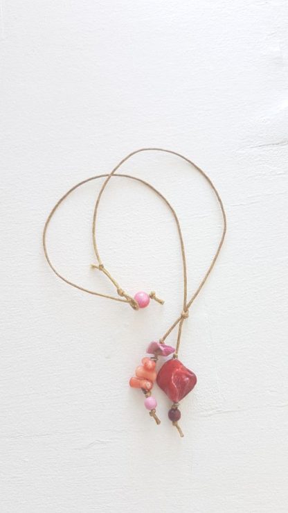 Shell necklace red - Image 3