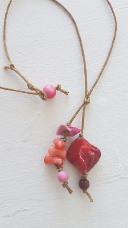 Shell necklace red - Image 2