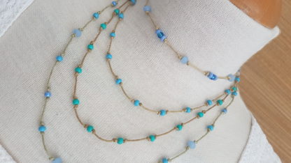 Blue Cotton Necklace - Image 2