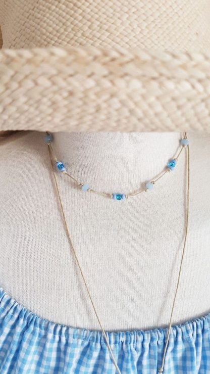 Blue Cotton Necklace - Image 6