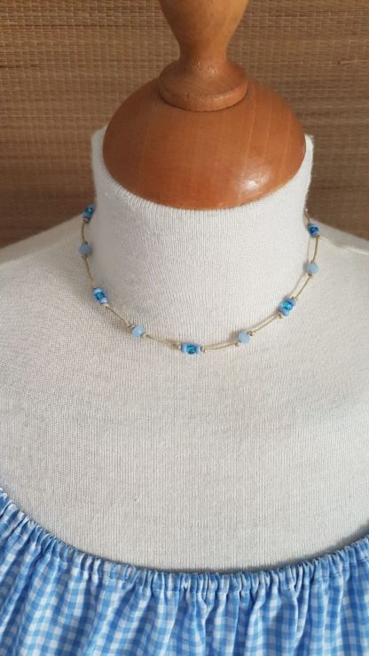 Blue Cotton Necklace - Image 5