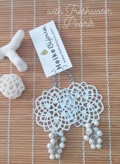 Long White earrings - Image 3
